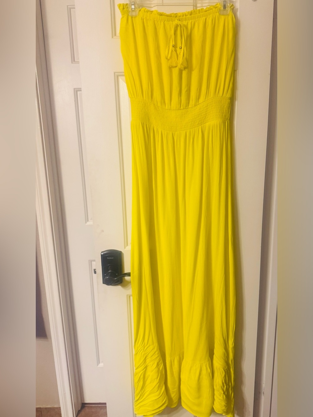 WHBM - Vibrant Yellow Strapless Maxi Dress